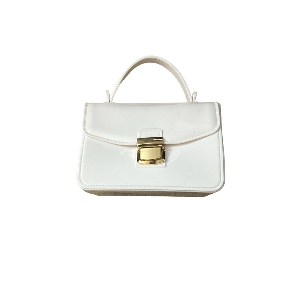 Cute white purse with red white and blue hearts shoulder strap!!